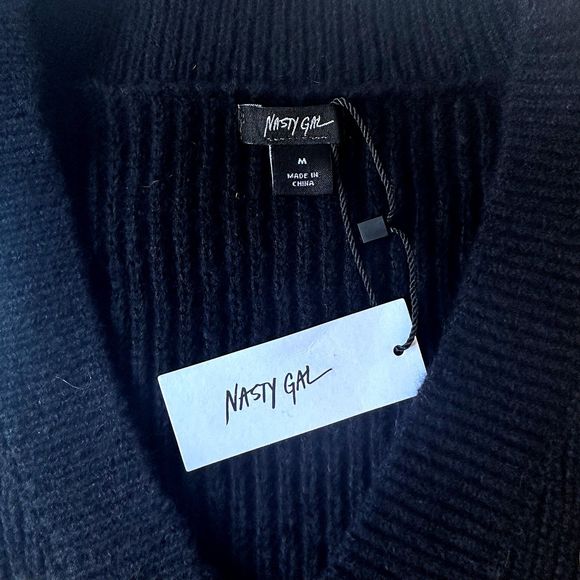 Nasty Gal Black Sequin Oversized Cardigan sz Medium NWT - Picture 8 of 9